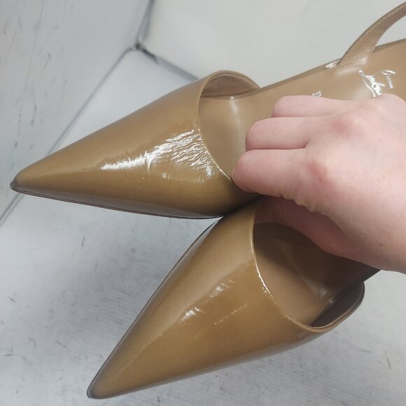 CHRISTIAN LOUBOUTIN Apostropha Patent Tan Slingback Pump - Picture 12 of 12